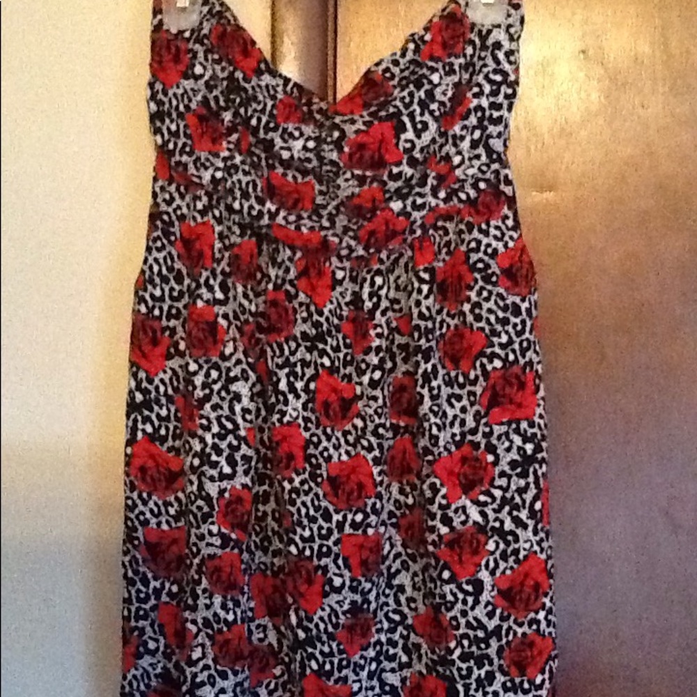 Strapless Torrid 1 BlackWhite Cheetah W Red Roses